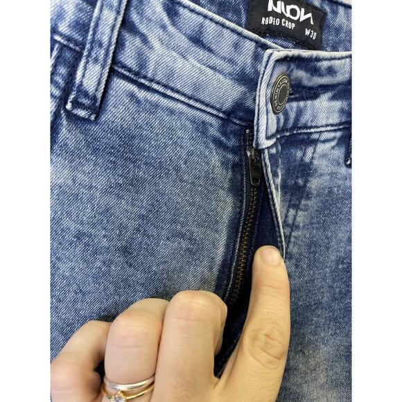 Nuon Rodeo Crop Jeans Mens 30 Distressed Blue Denim Stretch Straight Fit W30 - Picture 3 of 10